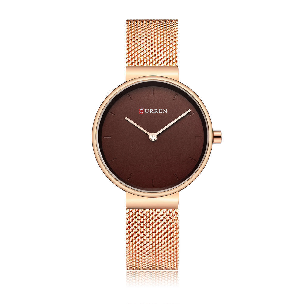 Mode Neue Damen Mesh Gürtel Casual Business Zeiger Uhr