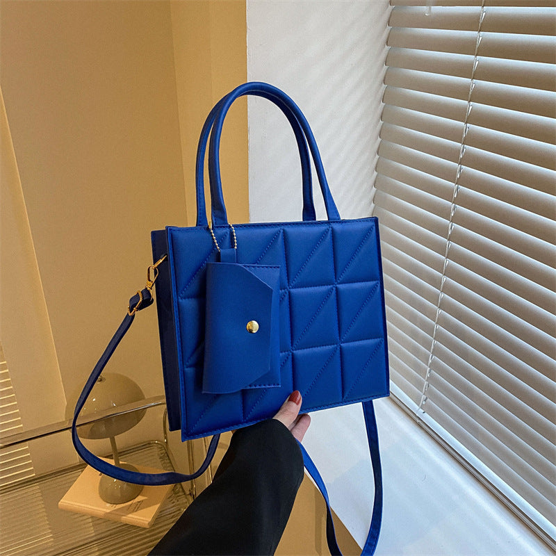 Plaid Shoulder With Small Wallet Simple Elegant Portable Square Handbag