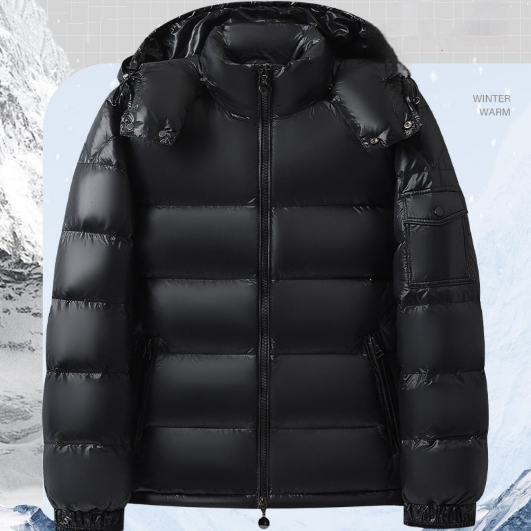 Warm Women's Glossy Hooded Jacket