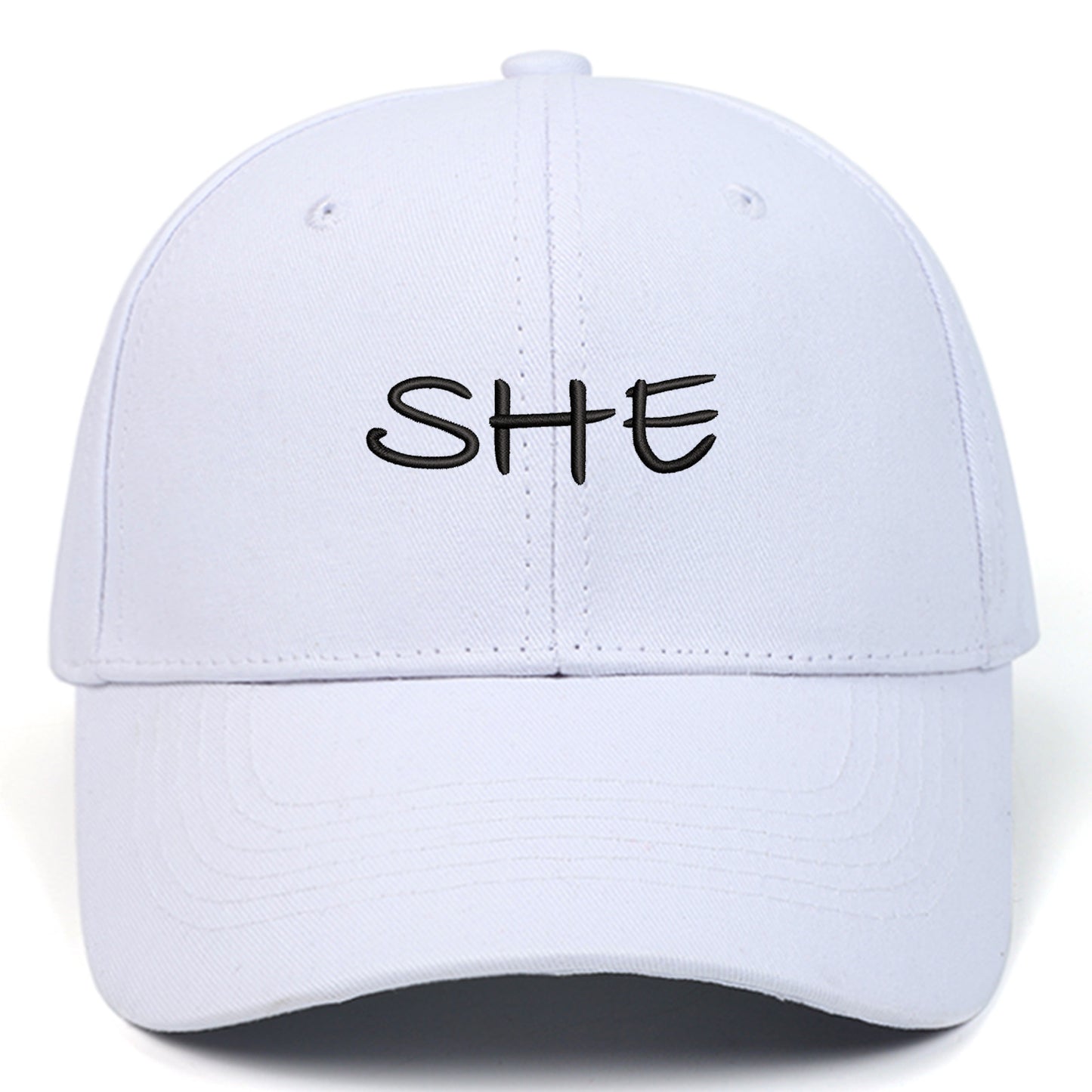 HE SHE Letter Embroidered Fashion Outdoor Cap