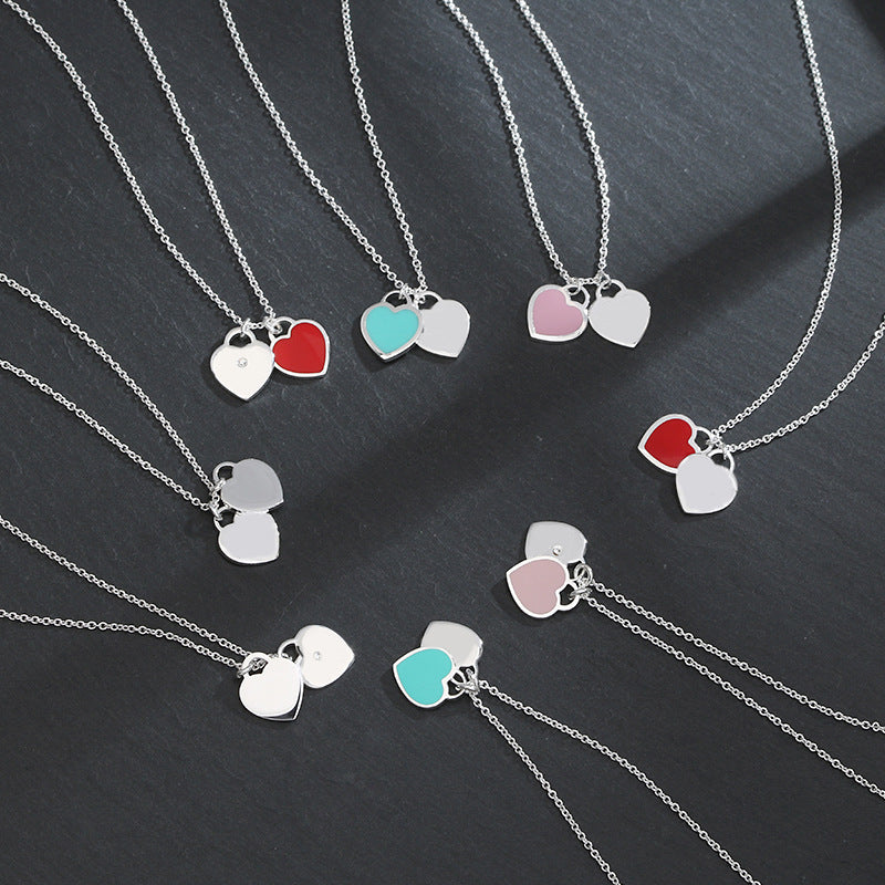 Double Love Klassische Halskette Dreifarbige Optionale Halskette Damenschmuck