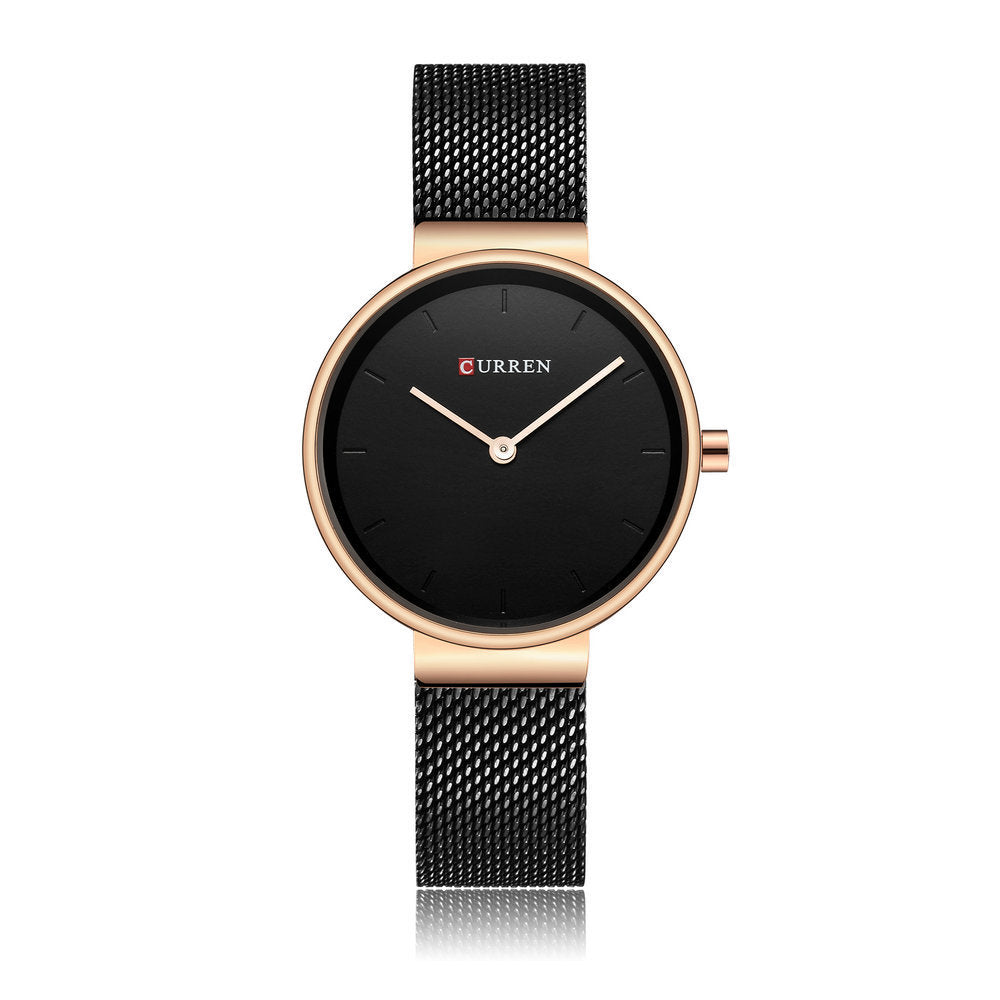 Mode Neue Damen Mesh Gürtel Casual Business Zeiger Uhr