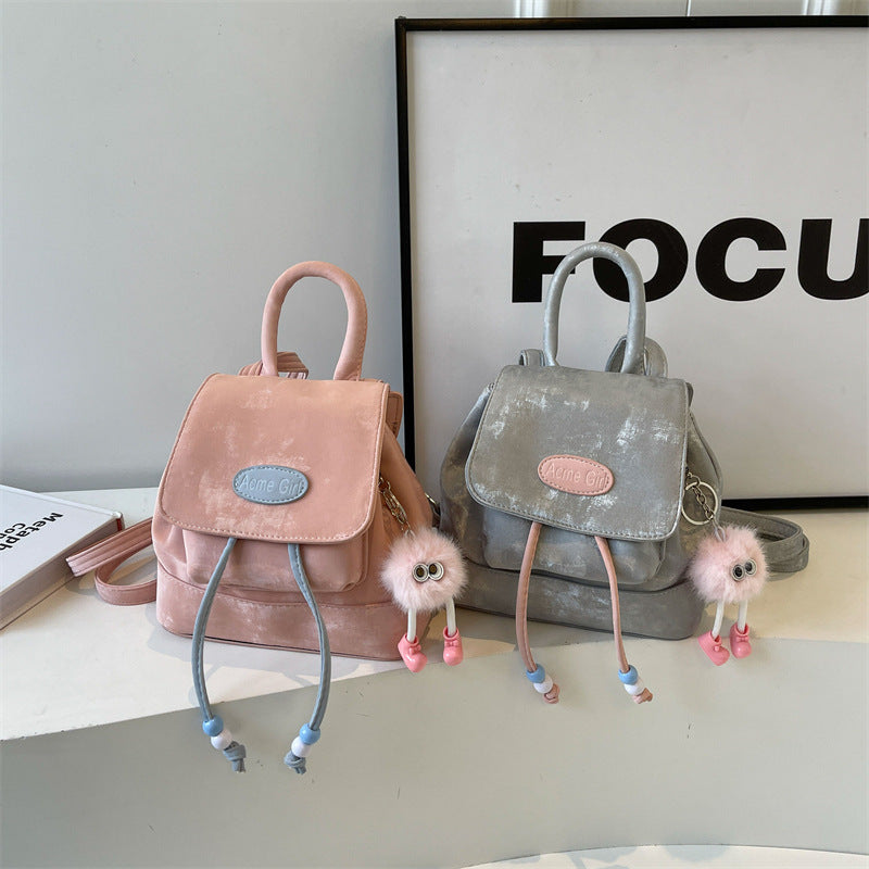 Trendy Women's Fashion Premium Velvet Backpack