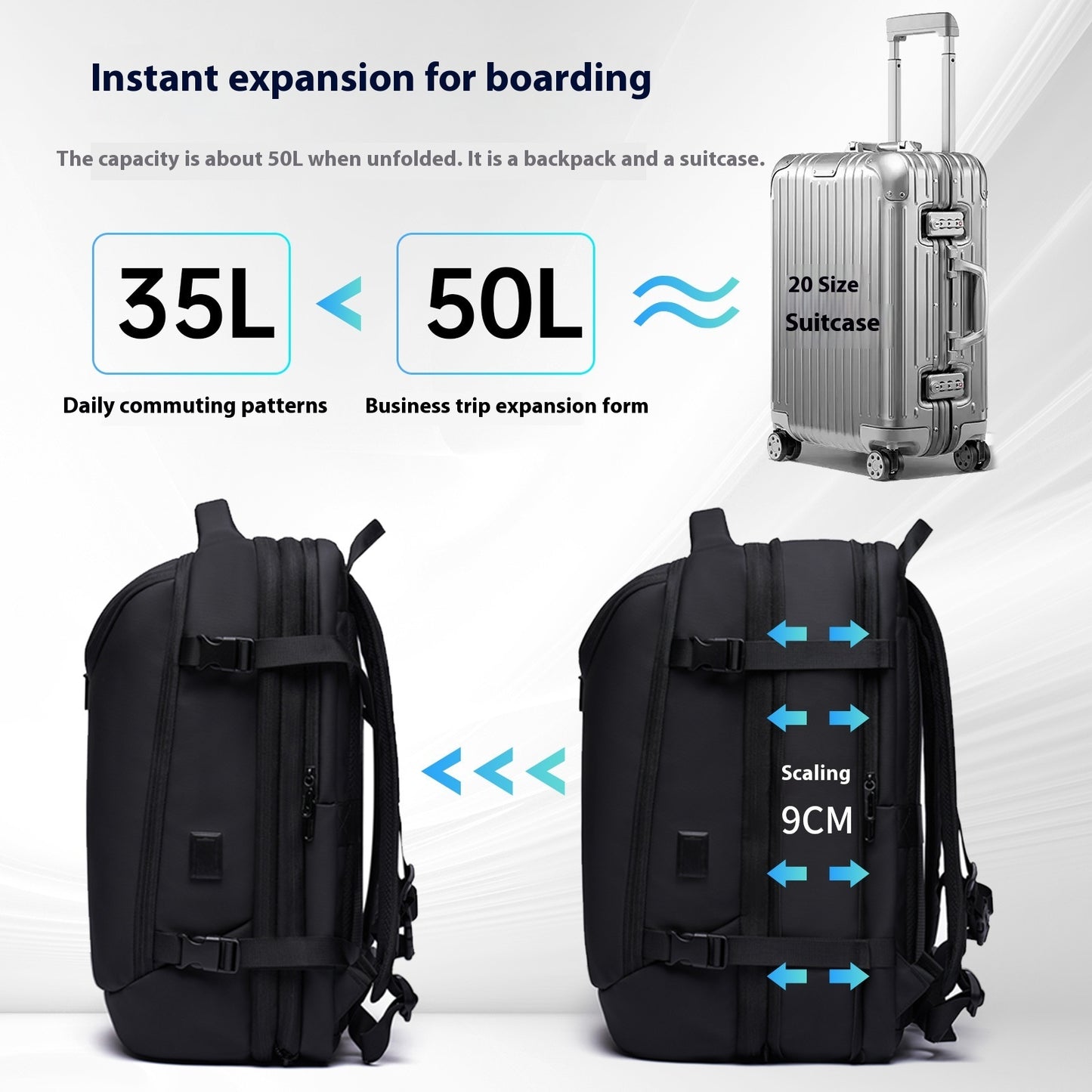 Vacuum Compression Backpack Multifunctional