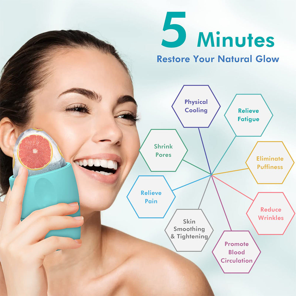 Silicone Ice Face Roller Contour Shrink Pores Remove Dark Circles Massage Skin