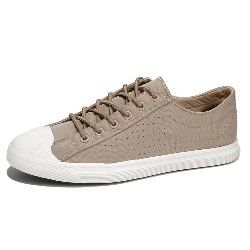 New Men Breathable Canvas Shoes Soft Comfortable Low-top Board