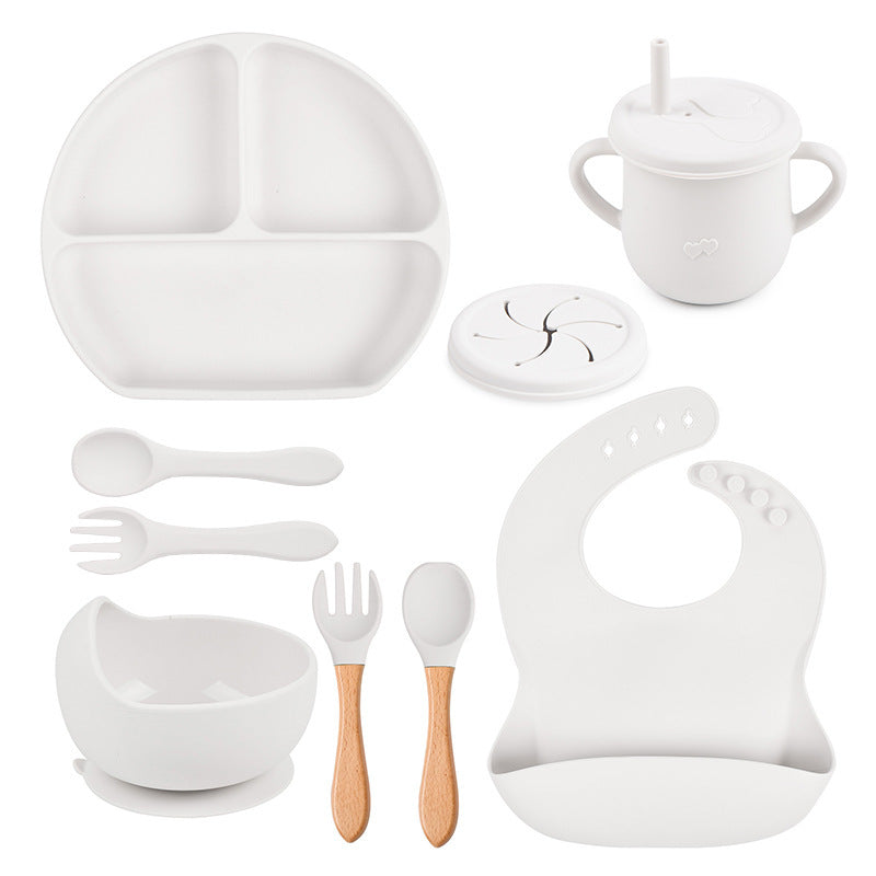 Silicone Solid Colors Babies' Tableware Set