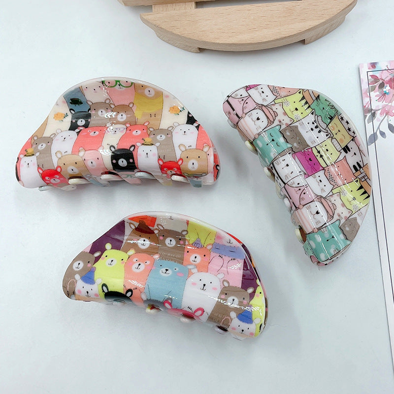 Cute Cartoon Print Hair Claw