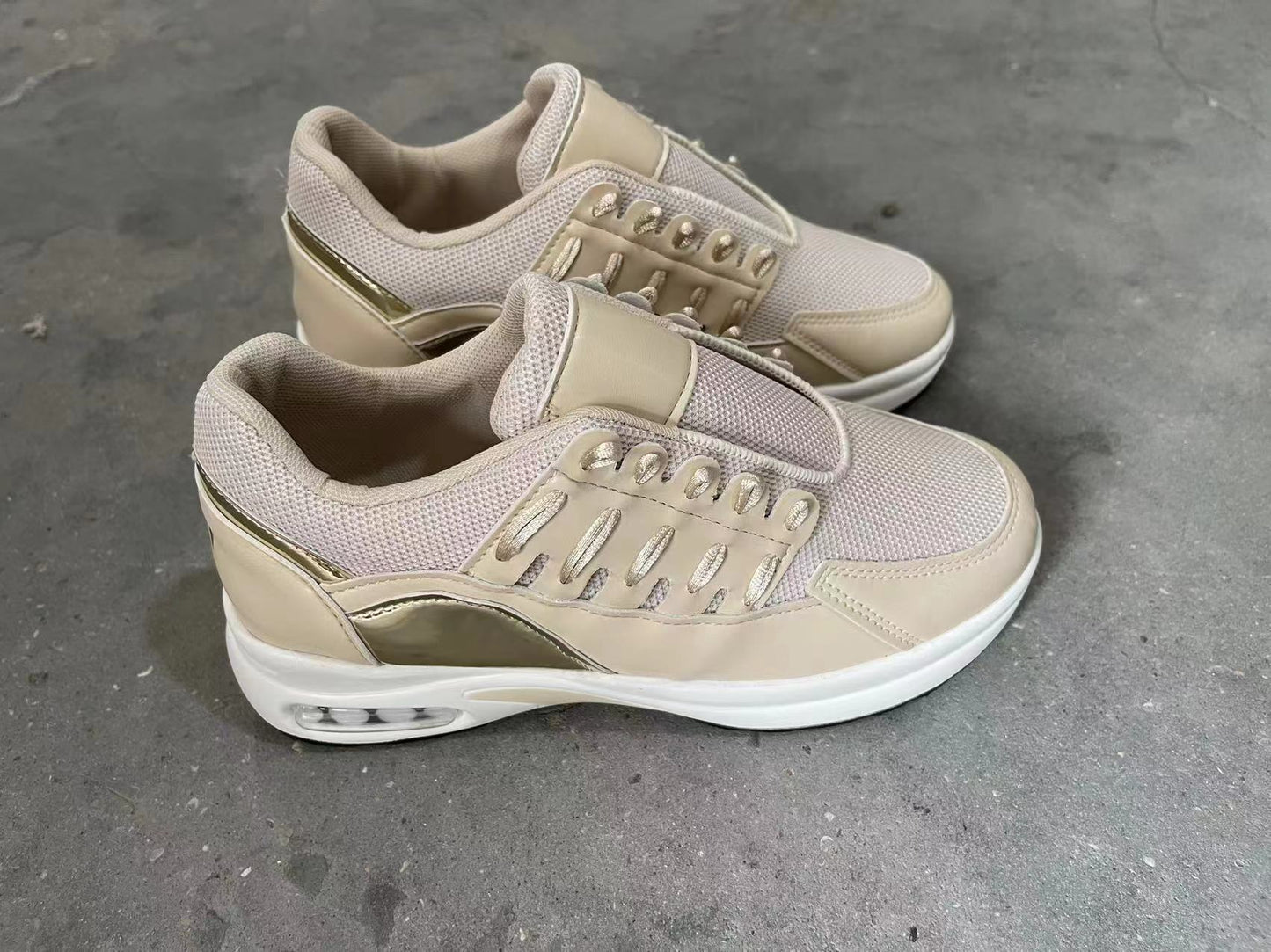 Lace Up Women Wedge Heel Running Shoes