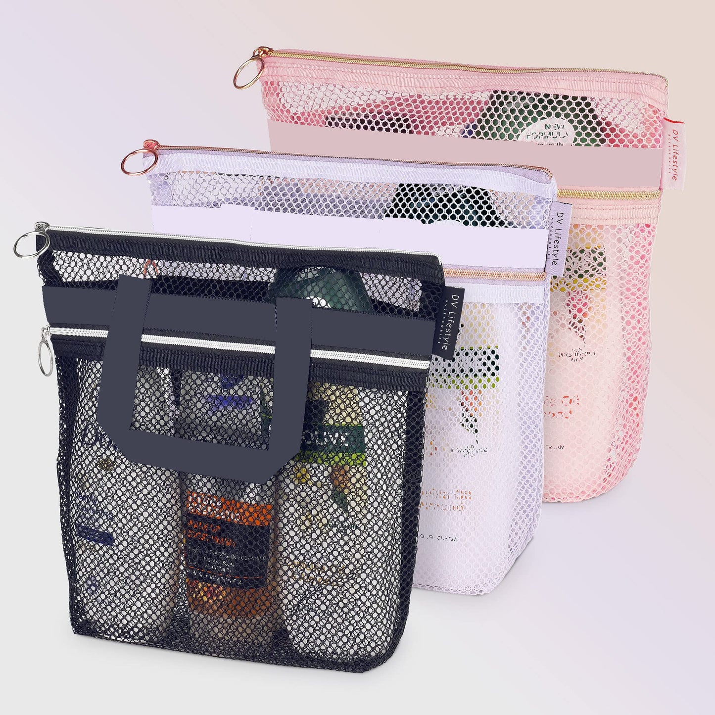 Portable Shower Accessories Transparent Mesh Bag