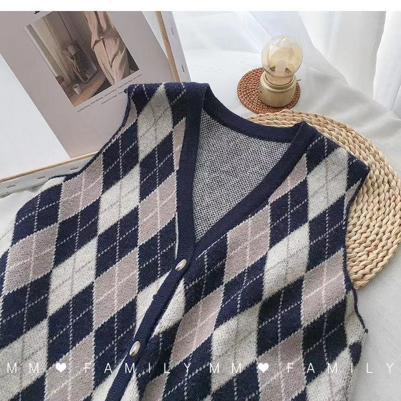 Modische Strickjacke mit Rautenmuster für Damen