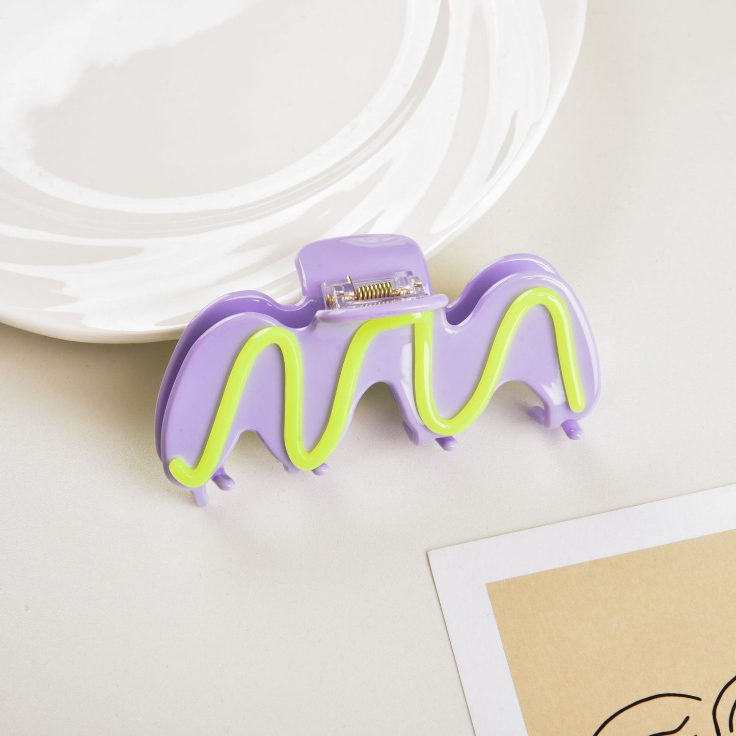 New Candy Color Checkerboard Acetate Hair Claw