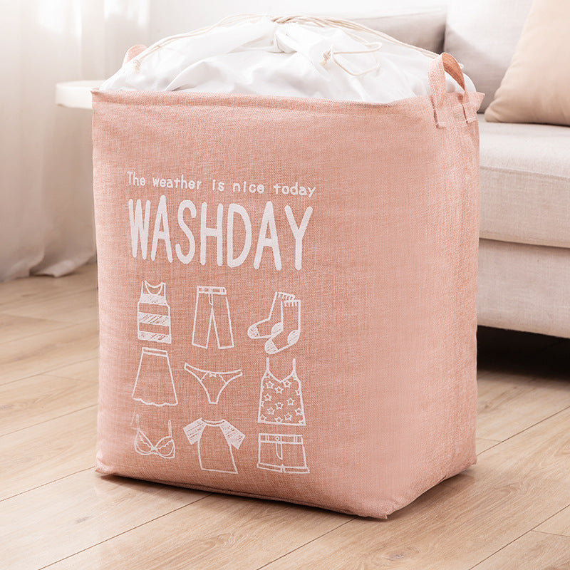 Quilt Storage Bag Folding Drawstring Dirty Clothes Basket