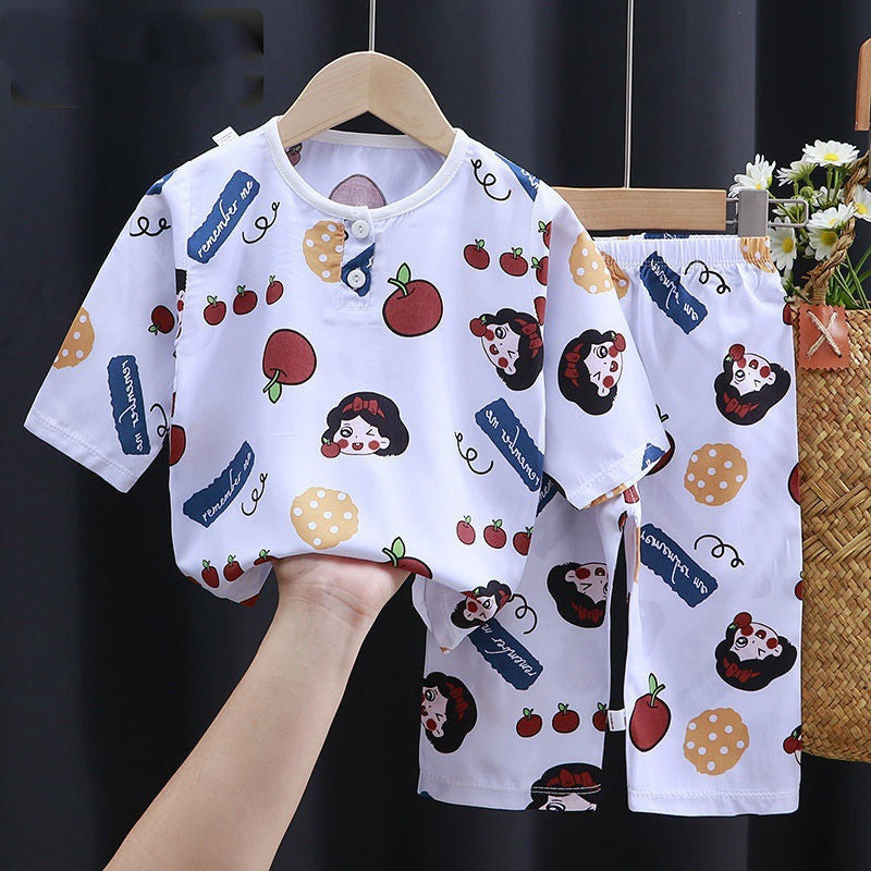 Summer Cotton Silk Baby 2 Piece Clothes