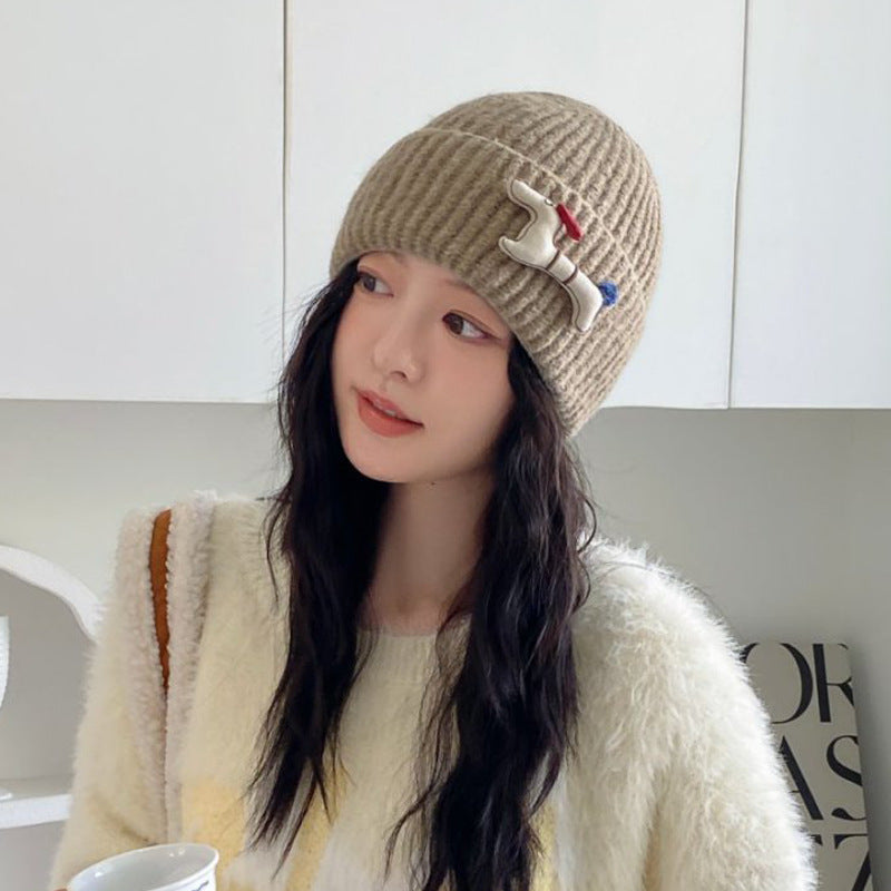 Cute Dog Knitted Fashionable Beanie Hat