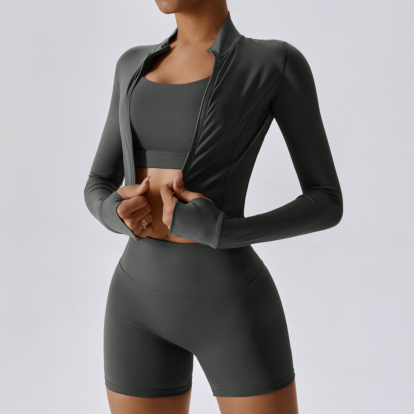 Yoga Nude Feel Fitness Shockproof High Waist Yoga Clothes Three-piece Set