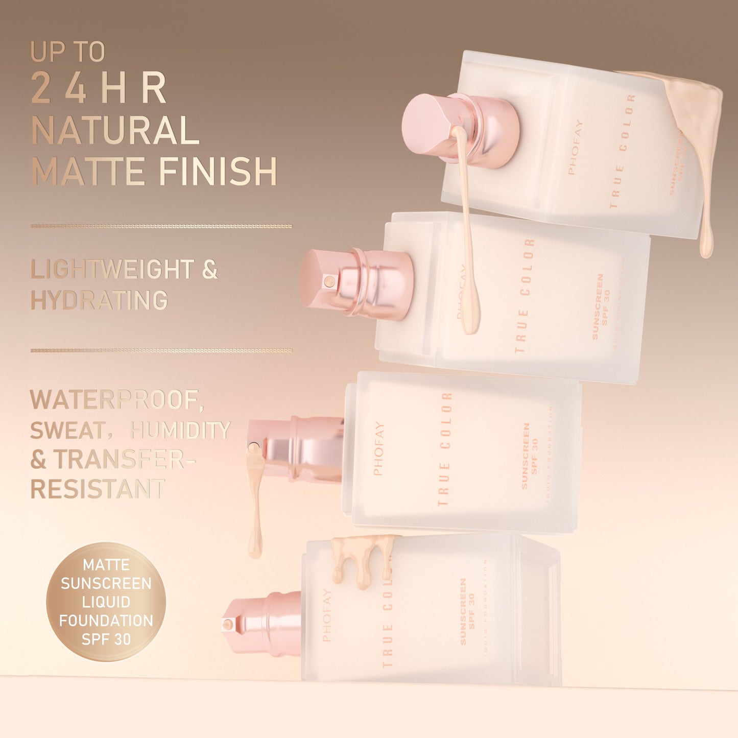 PHOFAY MATTE SUNSCREEN LIQUID FOUNDATION SPF 30