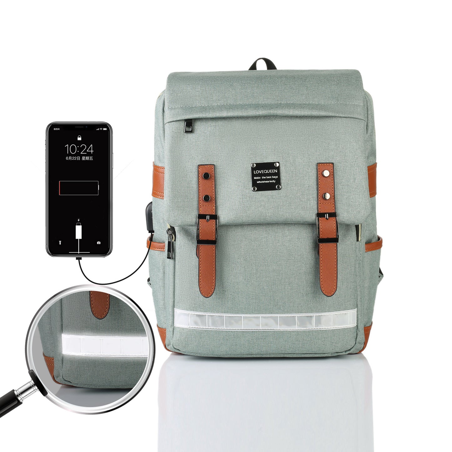 Casual Large-capacity Backpack with Mobile Charginng Option