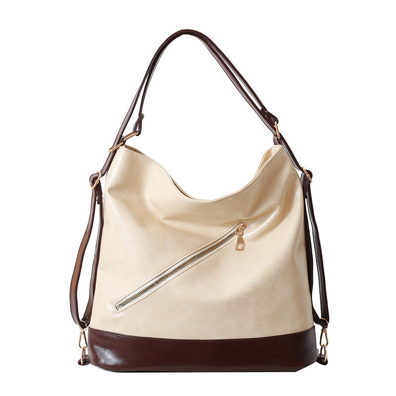 Two Function BackPack & Shoulder Bag Retro Commuter Texture Large Capacity Korean Style