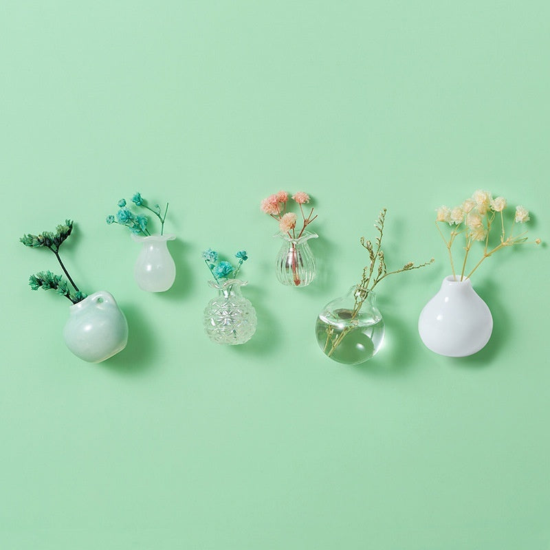 Magnetic Three-dimensional Decoration Refrigerator Sticker And Magnet Ceramic Mini Vases