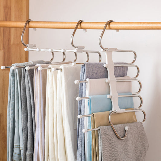 5 In 1 Wardrobe Multi-functional Pants Hangers Stainless Steel