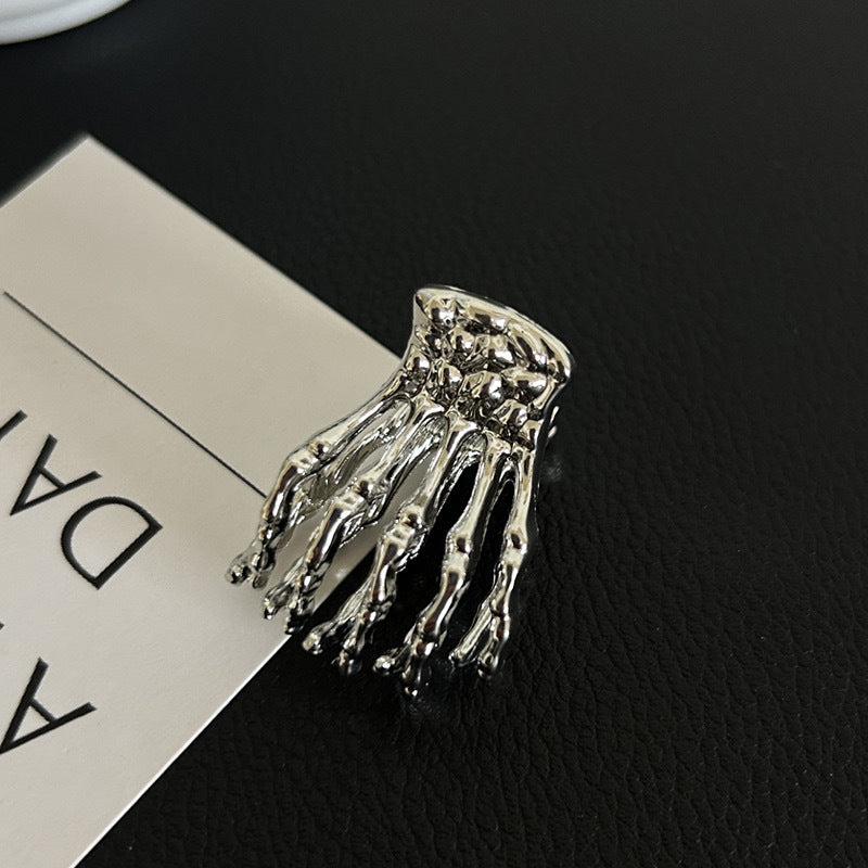Metal Skeleton Hand Small Jaw Hair Claw Clip