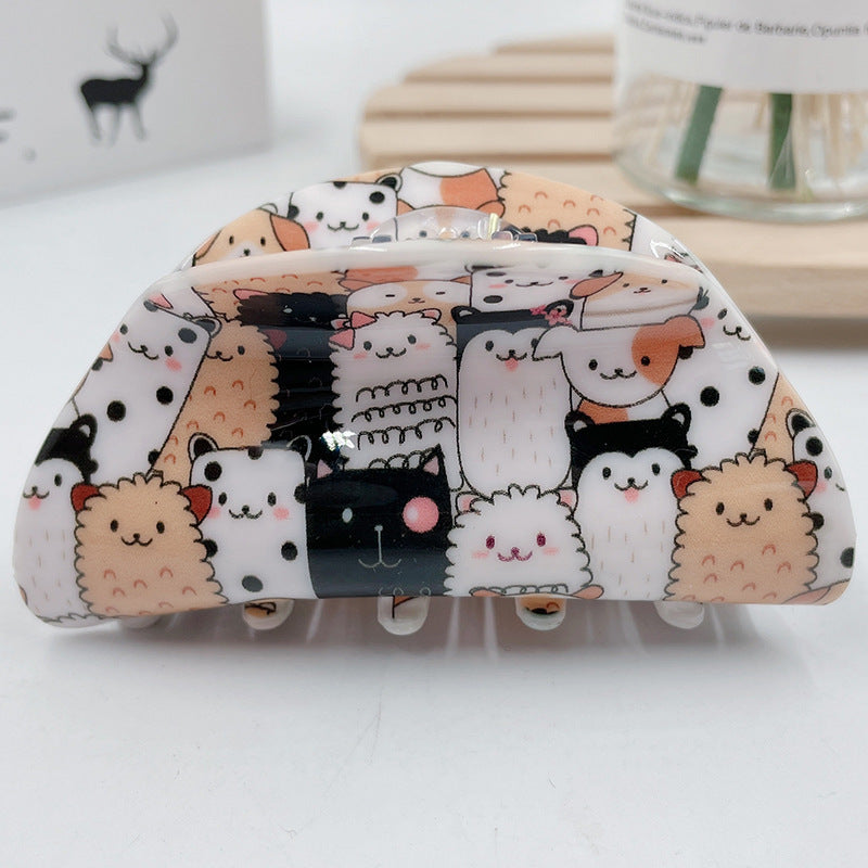 Cute Cartoon Print Hair Claw