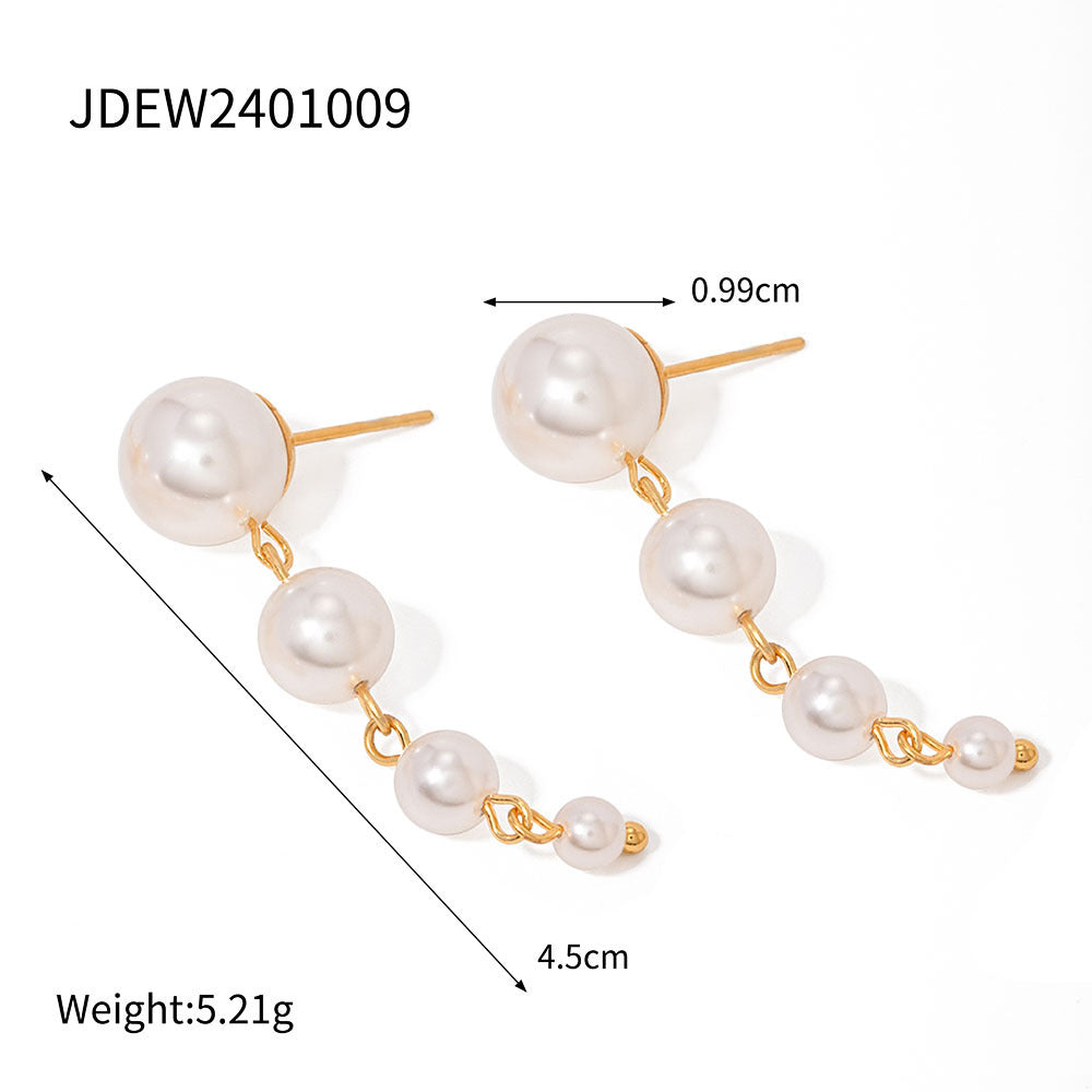 High-grade Ins Titanium Steel Earrings 18K Gold Plated