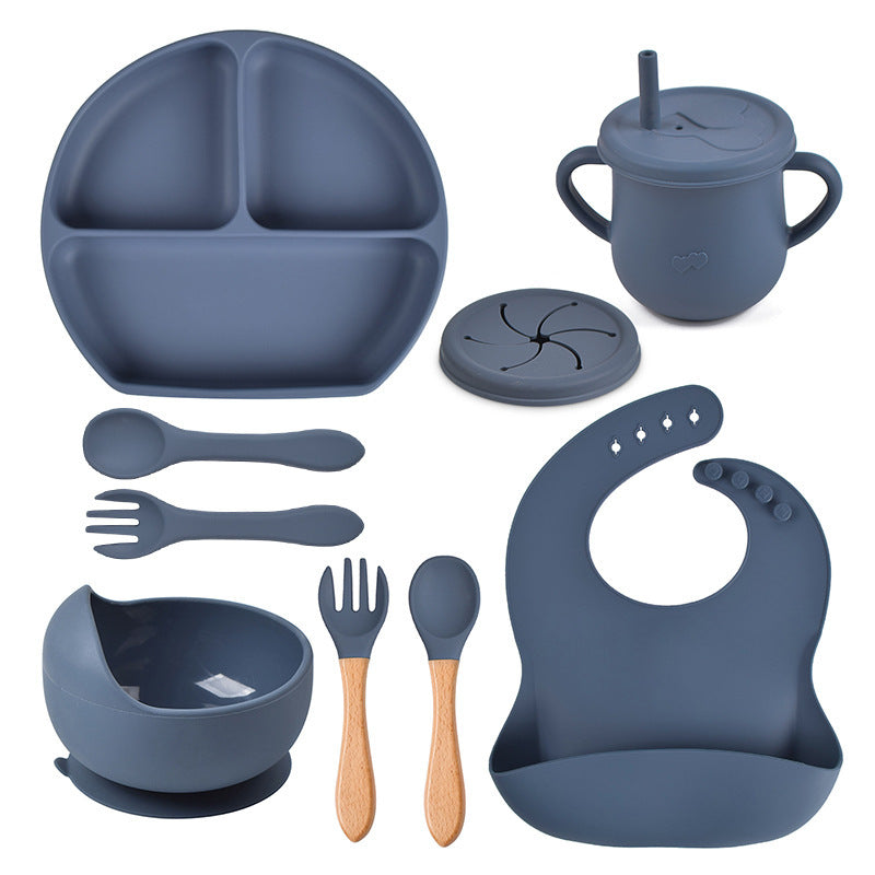 Silicone Solid Colors Babies' Tableware Set