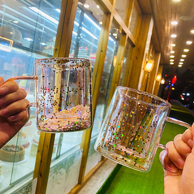 Heat Insulation And Anti-scald Handle Cups For Lovers Gift