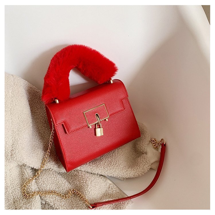 Mode Kette One Shoulder Messenger Textur Schloss Kleine Quadratische Tasche