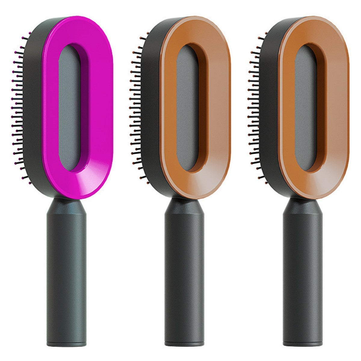 女性用セルフクリーニングヘアブラシ ワンキークリーニング