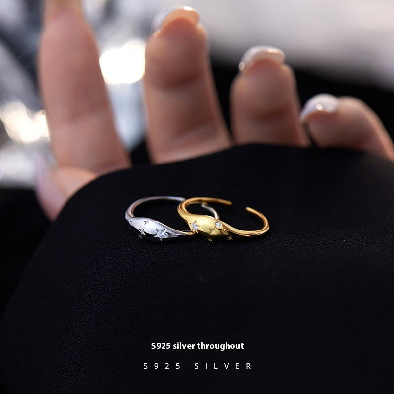 S925シルバーフレンチオーバルXINGX人差し指リング