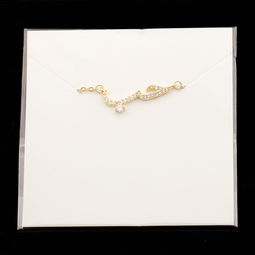 Zircon Rose Gold Arabic Love Necklace