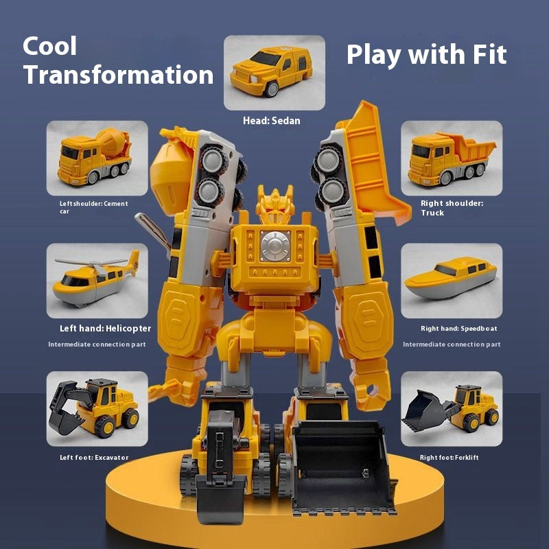 Magnetic Deformation Transformer Engineering Car Children's Toy