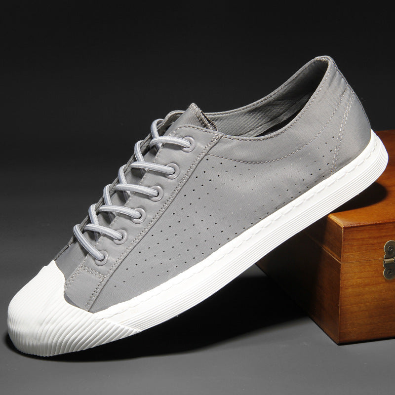 New Men Breathable Canvas Shoes Soft Comfortable Low-top Board