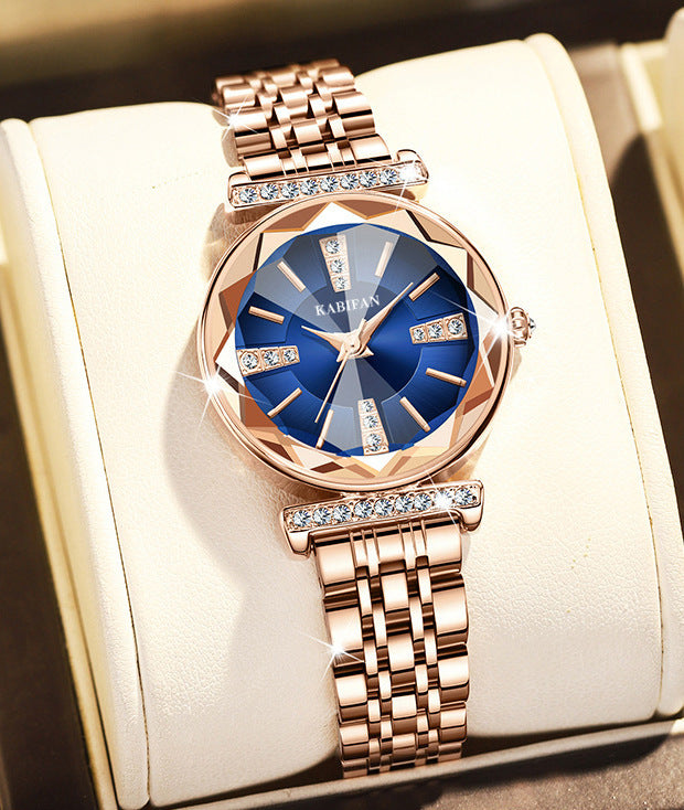 Women's Diamond Mirror Fashion Waterproof Watch