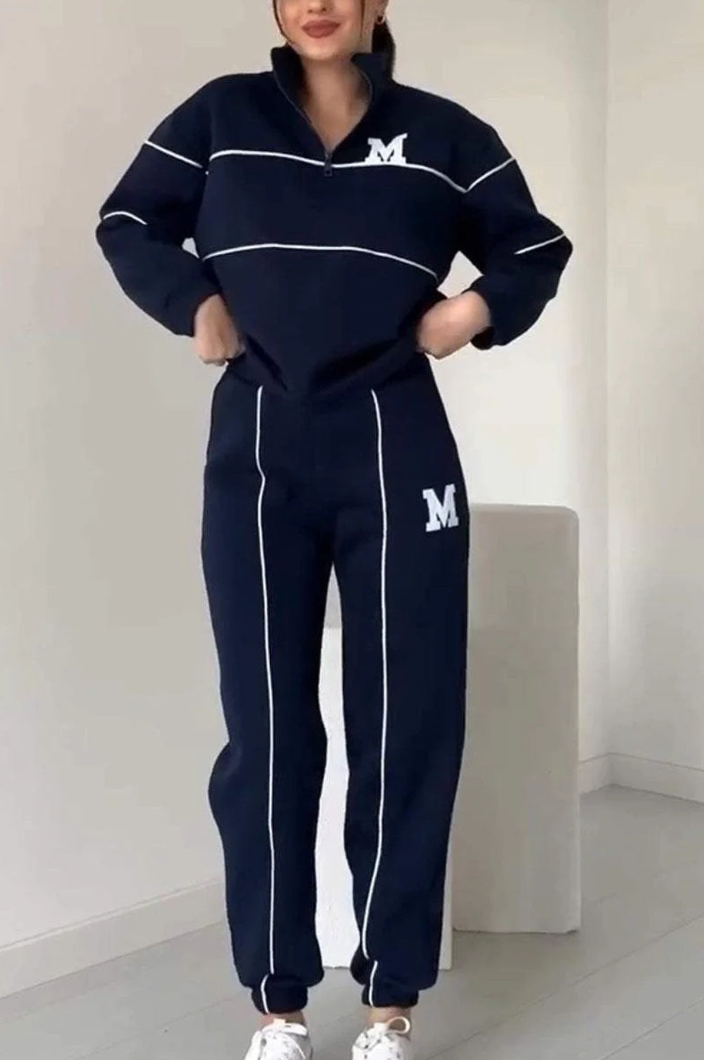 2 Piece Outfits Lounge Hoodless Pullover Sweatshirt Sweat suit Set With Pockets
