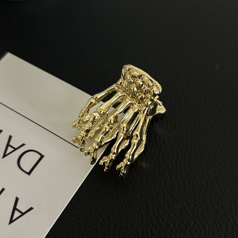 Metal Skeleton Hand Small Jaw Hair Claw Clip