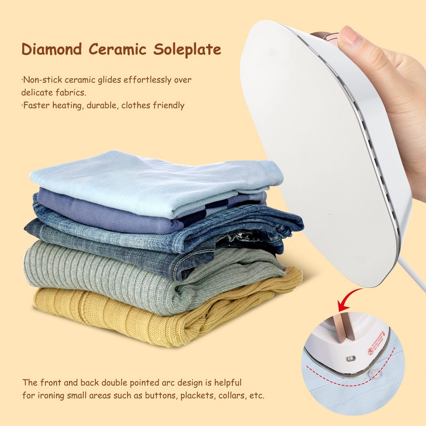 Newbealer Travel Iron With Dual Voltage 120V220V Lightweight