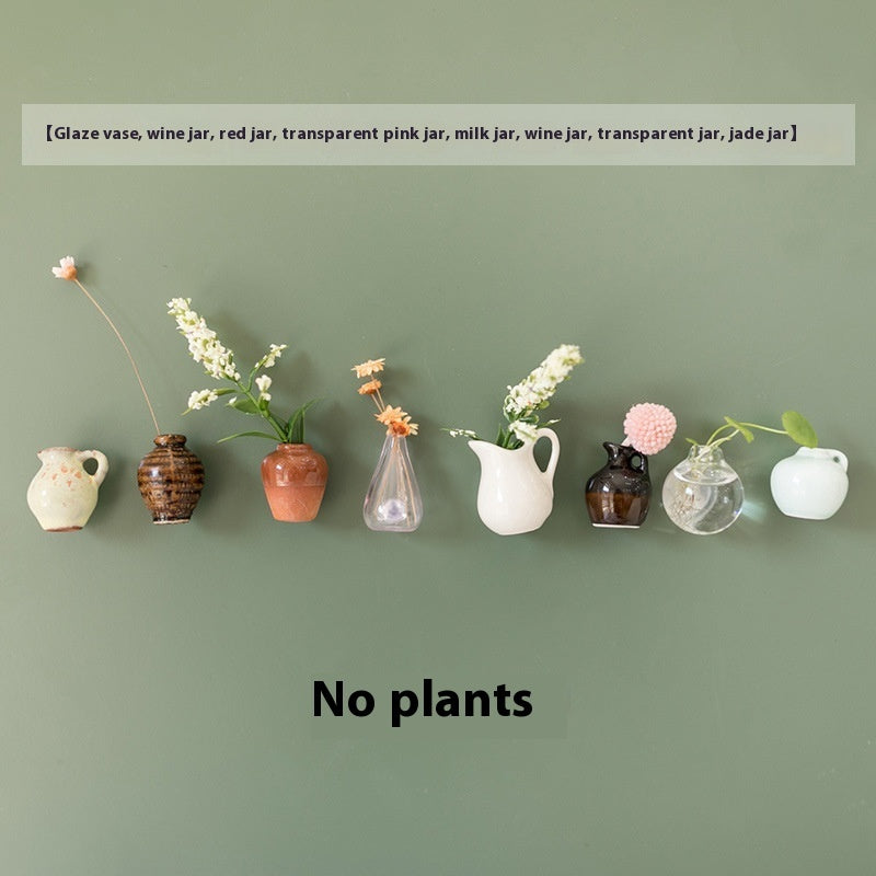 Magnetic Three-dimensional Decoration Refrigerator Sticker And Magnet Ceramic Mini Vases