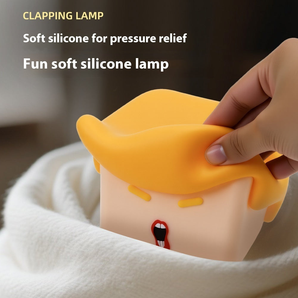 Creative Trump Face USB Charging Silicone Pat Lamp