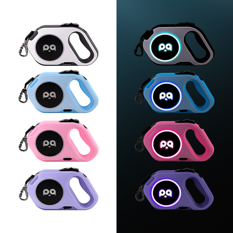 New Automatic Retractable Dog with Leash LED Light