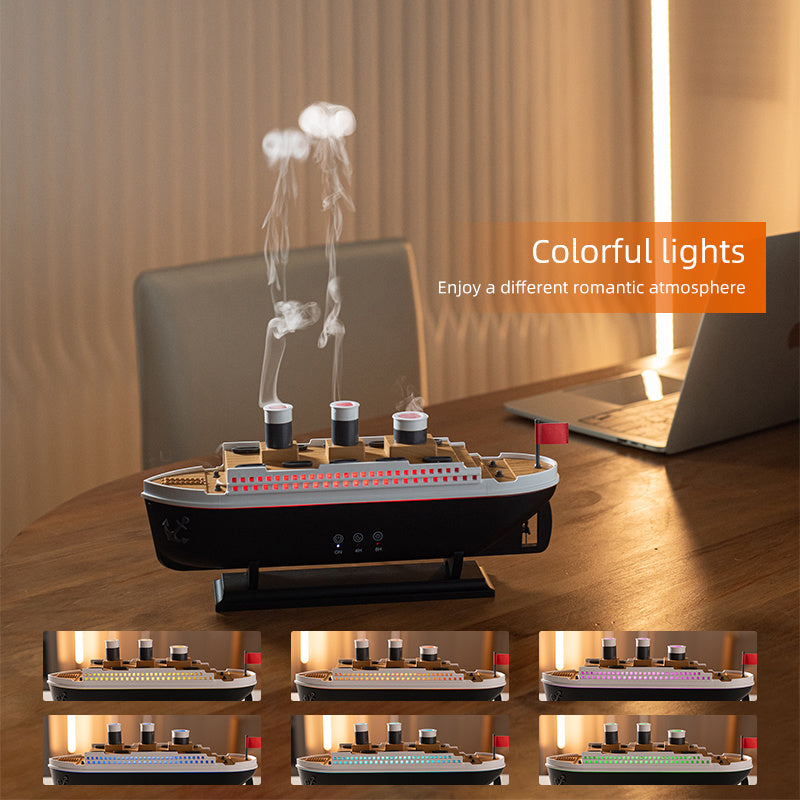 Titanic Style Essential Oil Diffuser For Home Office Bedroom Atmosphere Night Light 7 LED Colors
