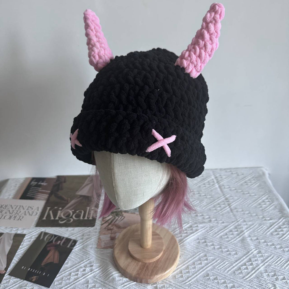 Cute Devil Horn Wool Hat