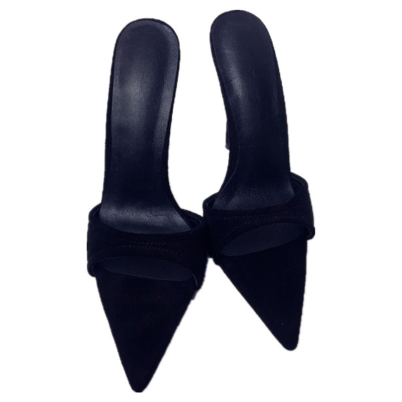 Modische Sandalen im europäischen Stil, grenzüberschreitende Stiletto-Sandalen mit spitzer Zehenpartie