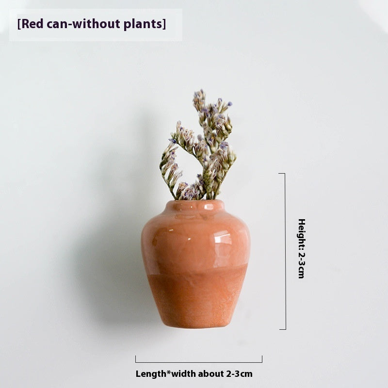 Magnetic Three-dimensional Decoration Refrigerator Sticker And Magnet Ceramic Mini Vases
