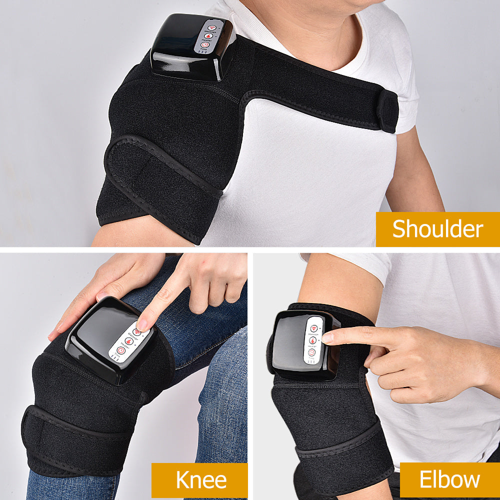 Beheiztes Kniemassagegerät, verschiedene Vibrations- und Heizmodi, 3-in-1-verstellbare Bandage für Knie, Schultern und Gelenke