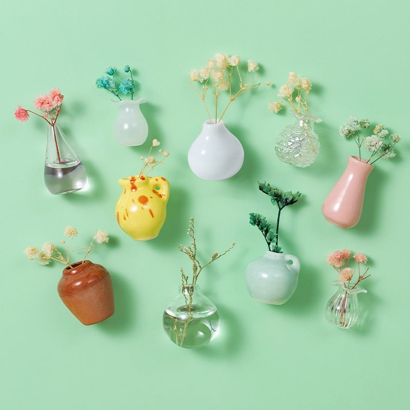Magnetic Three-dimensional Decoration Refrigerator Sticker And Magnet Ceramic Mini Vases