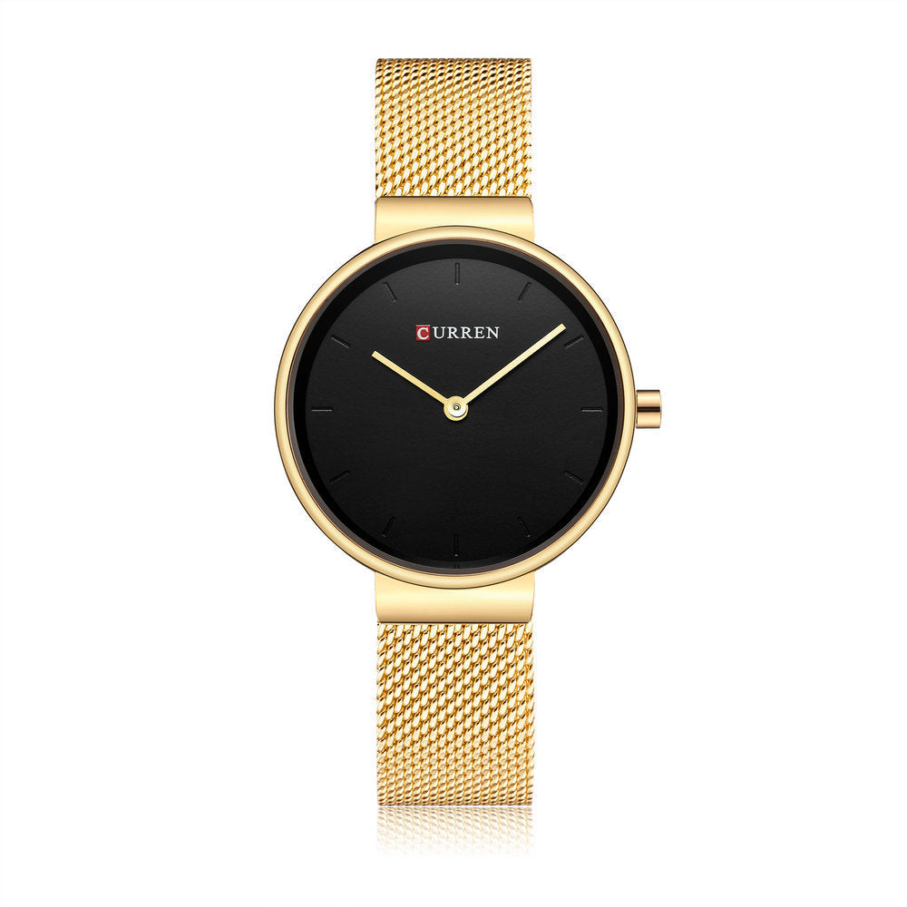 Mode Neue Damen Mesh Gürtel Casual Business Zeiger Uhr